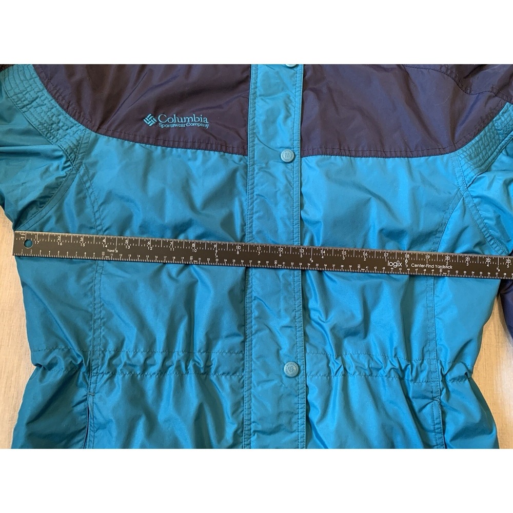 Columbia Jacket Women's Small Teal Full Zip Hooded Y2K Vintage - Picture 9 of 12
